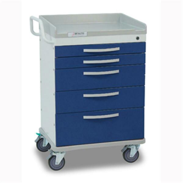 Cardinal Scale Cardinal Scale Whisper Cart- White Frame With 5 Blue Drawers WC33669BLU